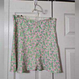 Zara Pink & Green Floral Skirt, Size Large, New With Tags Attached